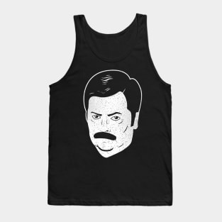 Ron Swanson Face black tee Tank Top